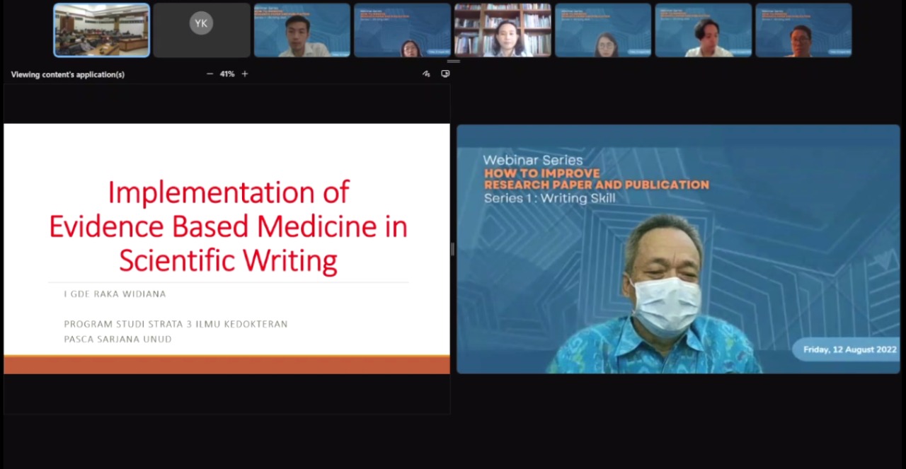 Prodi Doktor Ilmu Kedokteran FK Unud Tingkatkan Kemampuan Menulis dan Publikasi Karya Ilmiah Mahasiswa Melalui Webinar